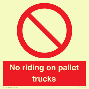 No riding on pallet trucks